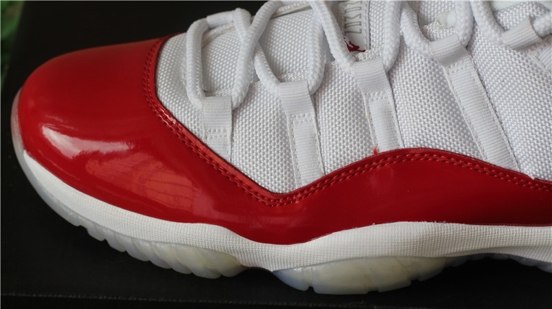 Authentic Air Jordan 11 Low White Varsity Red Cherry